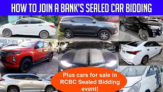 How to join sealed car bidding sa banks Plus silipin natin repossessed cars at RCBC sealed bidding [upl. by Eelibuj242]