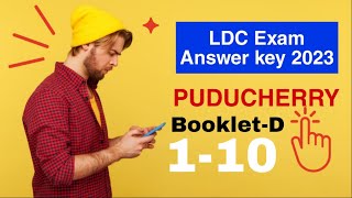 Puducherry LDC Exam ANSWER KEYS 2023 Question BookletD Questions 110 Government of Puducherry [upl. by Gentille]