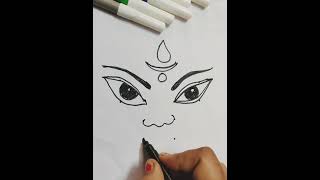 Dots easy Maa Durga Face drawing  Maa Durga Easy face drawing [upl. by Azilef349]