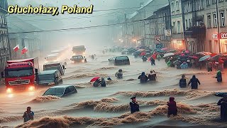 Terrible floods due to heavy rainstorm in Głuchołazy of Opole province Poland yesterday [upl. by Nnaynaffit]