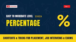 Percentage  Day1  Shortcuts amp Tricks for Placement Job Interviews amp Exams  Beginner to Advance [upl. by Sajet]