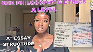 A ESSAY STRUCTURE AND PLAN  OCR PHILOSOPHYamp ETHICS RS A level 2020 [upl. by Sixla]