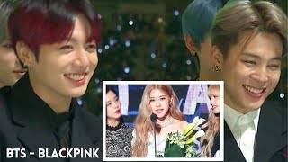 BTS Jungkook Reaction to Blackpink Rose Rosekook moment at Music Awards 2020 [upl. by Zoldi]