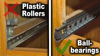 How to Replace Drawer Slides  SoftClose Full Extension Ball Bearing Drawer Slide [upl. by Nosnarb106]