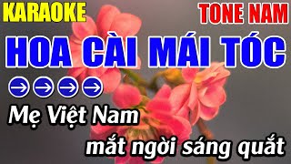 Hoa Cài Mái Tóc Karaoke Tone Nam Karaoke Lâm Nhạc Sống  Beat Mới [upl. by Azilem241]