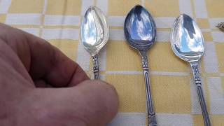 How to clean sterling amp silver plate with aluminium foil amp bicarbbaking soda  How it works [upl. by Pyszka322]