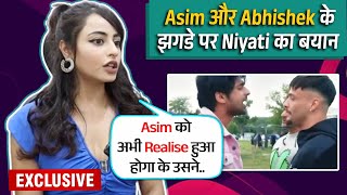 Khatron Ke Khiladi 14  Asim Riaz Aur Abhishek Kumar Ke FIGHT Par Niyati Fatnani Ka Reaction [upl. by Slocum]