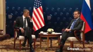 Barack Obama in open microphone gaffe with Dmitry Medvedev [upl. by Leach]