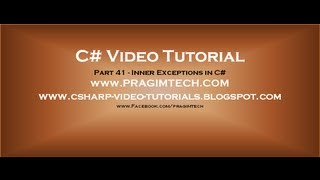 Part 41 C Tutorial Inner Exceptions in C [upl. by Inerney864]