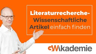 Literaturrecherche  Wissenschaftliche Artikel einfach finden [upl. by Nohsad]