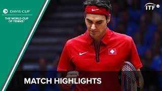 Federer vs Gasquet Highlights  Federer Wins The Davis Cup for Switzerland  ITF [upl. by Reivaz863]