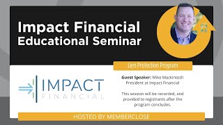 Impact Financial with Mike Mackintosh  Educational Seminar [upl. by Brinson]