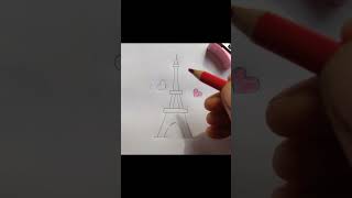 How to draw Eiffel Tower easy  Tower drawing easy [upl. by Atsyrc746]