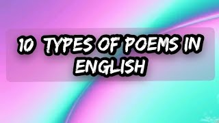 10 Different types of Poems in English for everyone to know [upl. by Lolita]