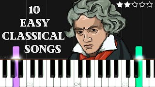 10 Easy Classical Songs for Beginners  EASY Piano Tutorial [upl. by Borreri]