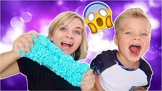 DIY CRUNCHY FLOAM SLIME W Ollie  SoCassie [upl. by Yeldarb131]