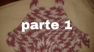 PARTE 1 DE 2 VESTIDO DE PICOS A CROCHET PARA NIÑA CANESÚ  Labores Angélika [upl. by Marchall146]