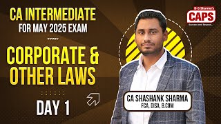 🔴Live  CA Intermediate Corporate and Other Laws  Day 1  CA Shashank Sharma [upl. by Kling]