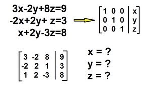 Algebra  Solving Simultaneous Linear Equations by GaussJordan Elimination 3 by 3 [upl. by Suoirad780]