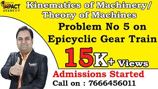 Problem No 5 on Epicyclic Gear Train  Gear Trains  Kinematics of Machinery Theory of Machines [upl. by Relyks]