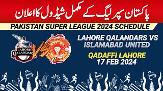 PSL 2024  PSL 2024 complete Schedule Date Time amp Venue  PSL 9 Schedule  Ad sports [upl. by Ttenneb40]