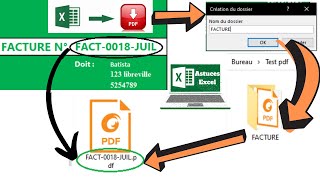 Exporter une facture Excel en PDF dans un dossier spécifique avec pour nom le numéro de la facture [upl. by Ecinnej]