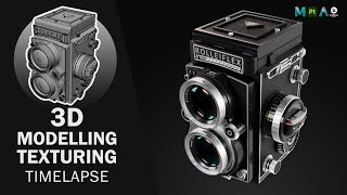 Rolleiflex Camera 28F  3D Modelling  Texturing amp Lighting Timelapse [upl. by Patty]