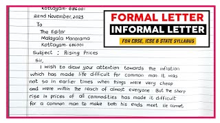 Letter writing in English  Formal and Informal Letter Writing  Formal and Informal Letter Format [upl. by Enitsuj]