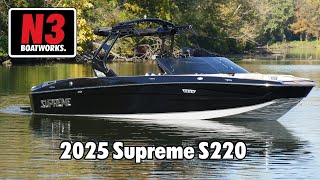 2025 Supreme S220  Onyx Black  On Water  N3 Boatworks [upl. by Akirrehs]