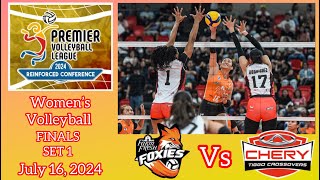 FARM FRESH FOXIES VS CHERY TIGGO CROSSOVERS SET 1 PVL REINFORCED CONFERENCE July 16 2024 [upl. by Riggins]