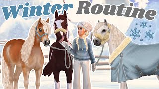 Equestrian Winter Routine Show Jumping Snowy Hack amp More II Star Stable Realistic Roleplay [upl. by Ayom147]