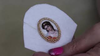 How To Create A Beaded Bezel around a Cabochon  even polymer clay [upl. by Alia675]