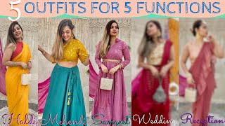 Wedding Guest Wear Must haves  5 Outfits for 5 Different Functions  Amazon Indian Ethnic Haul [upl. by Kinnon]