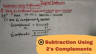 Binary Subtraction Using 2s Complement [upl. by Daphne]