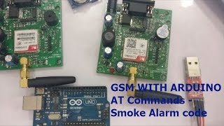 GSM WITH ARDUINO  AT Commands Step by Step  Smoke Alarmcode [upl. by Meave]