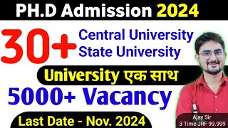 Phd Admission Notification Release Oct 2024 🎯 Last Date Nov 2024 🎯 All Subject Cover [upl. by Cockburn218]