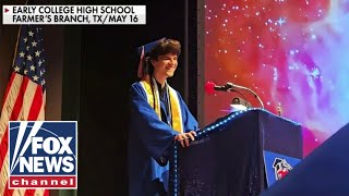 WATCH HS valedictorian delivers tearjerking speech hours after fathers funeral [upl. by Cioffred]