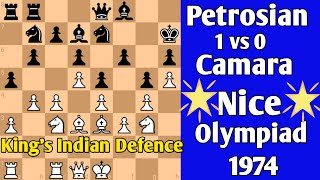 Tigran V Petrosian vs Helder Camara  Nice Olympiad chess [upl. by Ahsela]