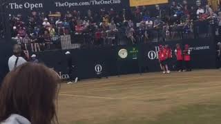 Tiger woods 1st tee Carnoustie open golf [upl. by Dickens114]