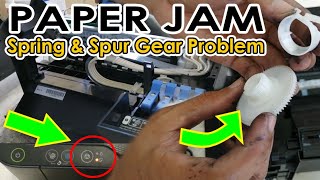 Epson L3110 Pick up Roller Cannot Feed Spur Gear and Spring Problem Result to Paper Jam Error [upl. by Assereht]