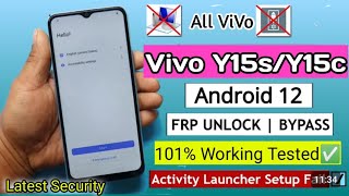 Vivo Y15s Frp Bypass New Method  Vivo Y15s Frp Bypass Activity Launcher Not Working Fix [upl. by Laryssa]