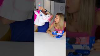 He also wanted Oreo which she forbade so scared girl with big unicorn head 🦄🤣 [upl. by Demakis]