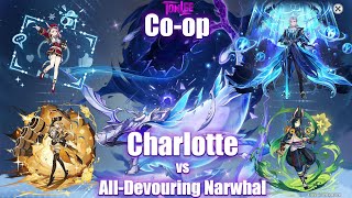 Random coop Charlotte Navia Neuvillette amp Tighnari vs AllDevouring Narwhal [upl. by Elburr]