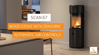 Wood burning stove – Scan 67 – with Zensoric automatic wood stove controls [upl. by Ahsiekin]