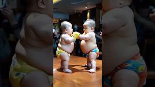 Two obese babies with great performance on stage [upl. by Rimola]