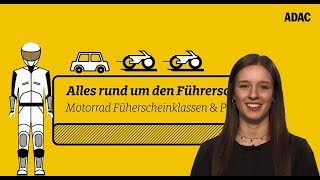 Der Motorrad Führerschein  Die Klassen A A1 A2 und AM erklärt  ADAC [upl. by Heather609]