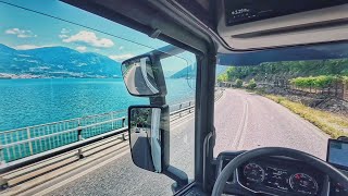 POV  Italy 🇮🇹 coastal road and Tunnels  SCANIA R450 [upl. by Lytsirhc]