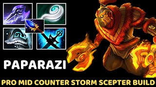 PAPARAZI Ember Spirit Pro Mid Counter Storm Scepter Build 737 Dota 2 [upl. by Airbmak]