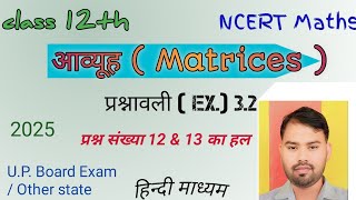 Class 12 maths chapter 3 matrices exercise 32 questions 12 and 13 solution [upl. by Shirlie]