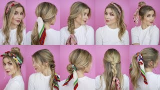 10 PENTEADOS COM LENÇOS MUITO FÁCIL 10 EASY SCARF HAIRSTYLES  Alice Trewinnard [upl. by Swamy]